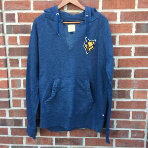 Prince & Fox Pullover Hoodie Large Navy Pockets Fox Patch Logo